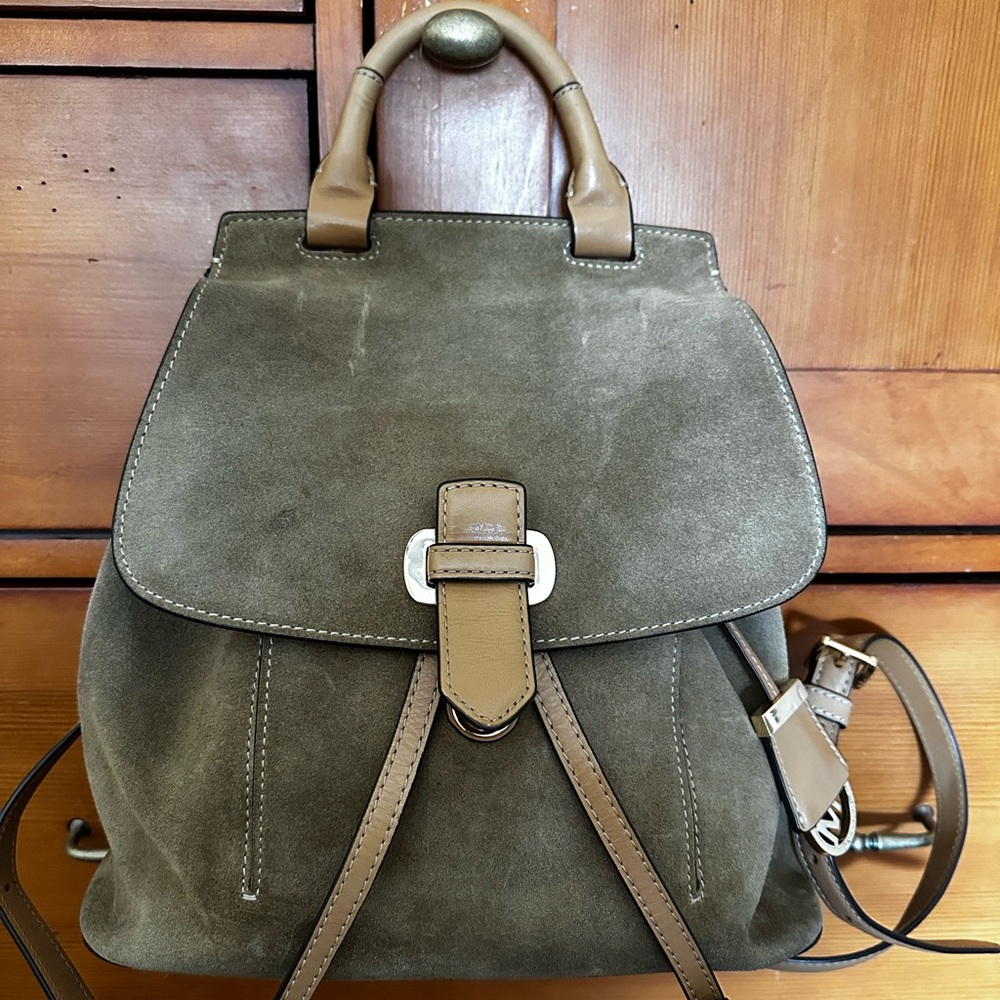 Michael Kors Romy Medium Desert Suede And Leather Backpack